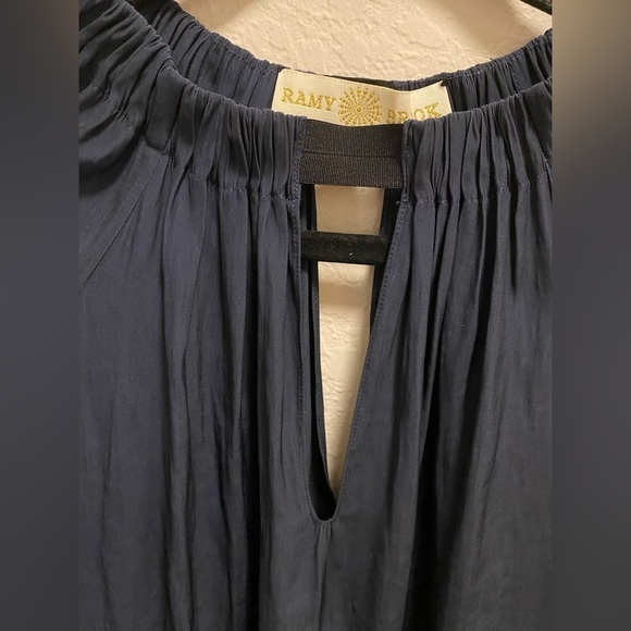 Ramy Brook Meryl Cold Shoulder Blouse In Navy Blue - Picture 5 of 12